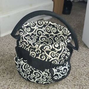 Black & White Swirl Cosmetic/Accesory Case with Top Handle